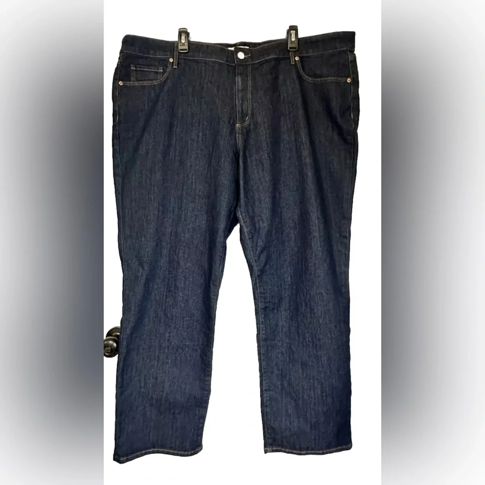 Loft Plus Size Modern Straight Jeans Dark Blue Classic Women's‎ Size 24 New